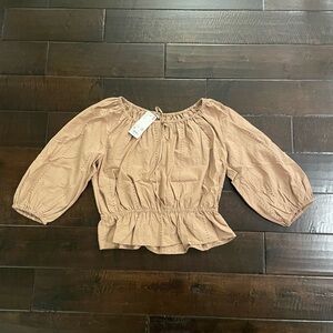 Uniqlo Light Brown Eyelet Women’s Blouse